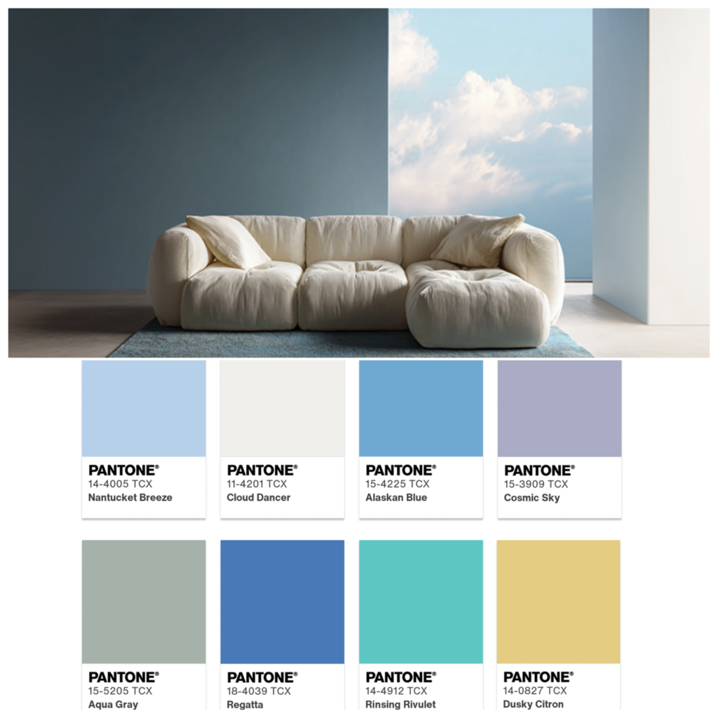 Interieur in atmosferische tinten van Pantone