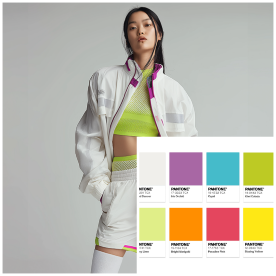 Mode in kleurenpalet tropische tonaliteiten van Pantone