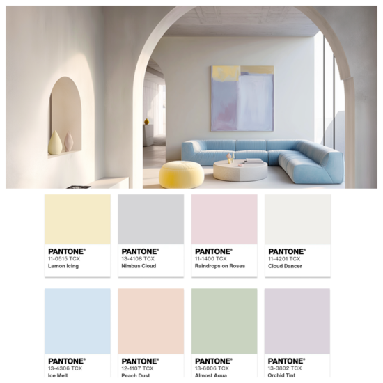 Interieur met poederachtige pasteltinten