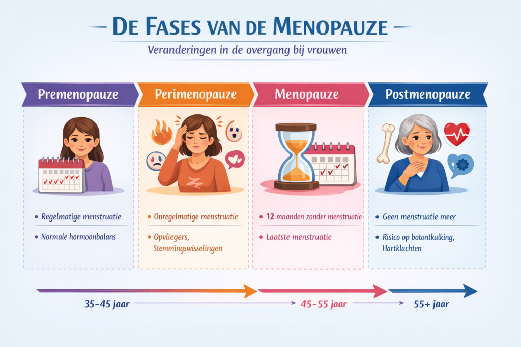 De fasen van de menopauze